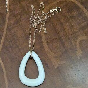 RARE MAYORS BIRKS WHITE AGATE LINKS 18k ROSE GOLD CHAIN PENDANT NECKLACE